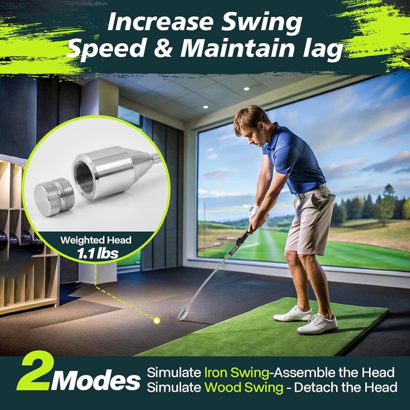 KALAUTO Golf Grip Swing Training Aid - Retractable Click Club Trainer Indoor Practice Warm Up Stick Flexible Telescopic Short Club Tempo Sound Release Trainer Devices - Image 2